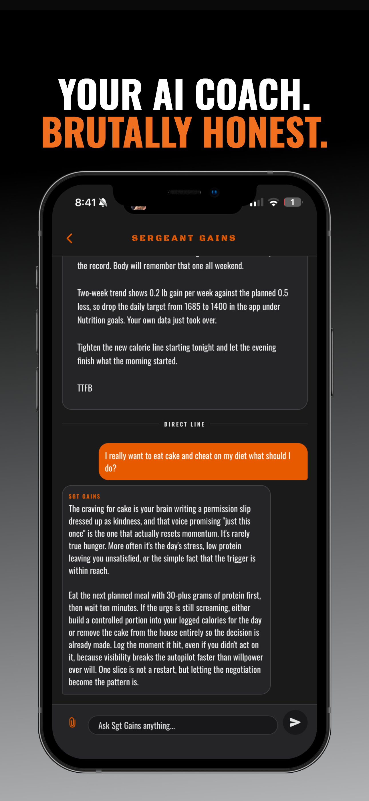 Mom Unit app Sgt Gains AI coach